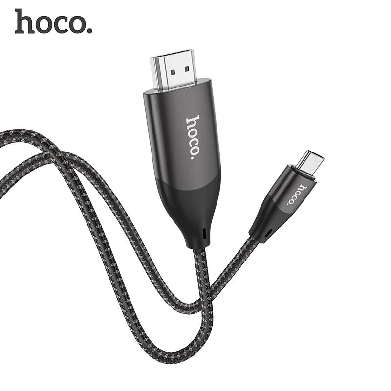 HOCO USB C에서 HDMI 호환 케이블, HDTV TV 디지털 AV 어댑터, 2M USB 1080P 스마트 컨버터 케이블, 맥북 삼성 프로젝터용